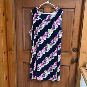 Kaari Blue Curvy Floral Patterned Dress Size 3X